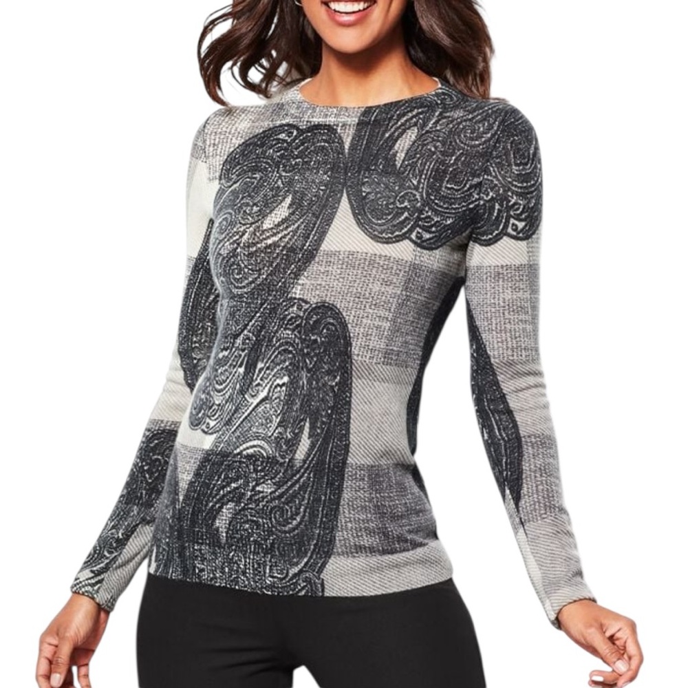 Talbots Cashmere Paisley Sweater Size‎ Small
